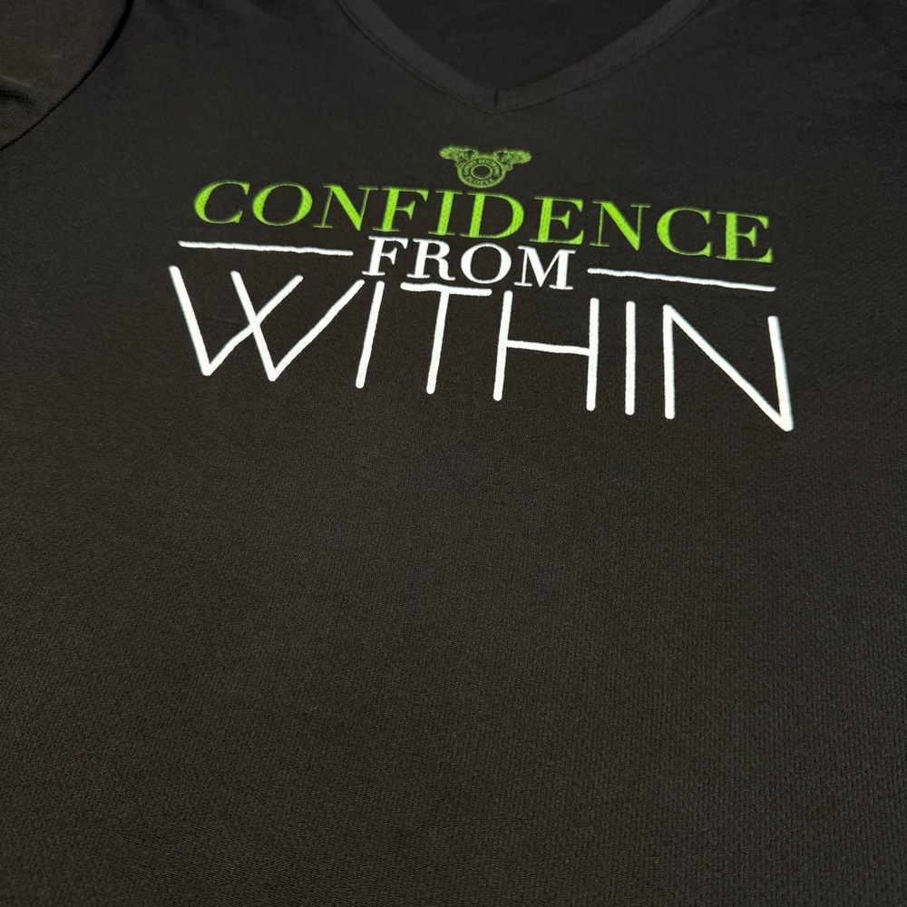 Black V-Neck Shirt - Confidence From Within - Good Looking People - Size 2XL - Picture 1 of 11